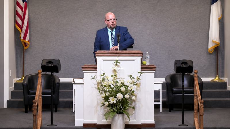 Pastor preaching during a worship service